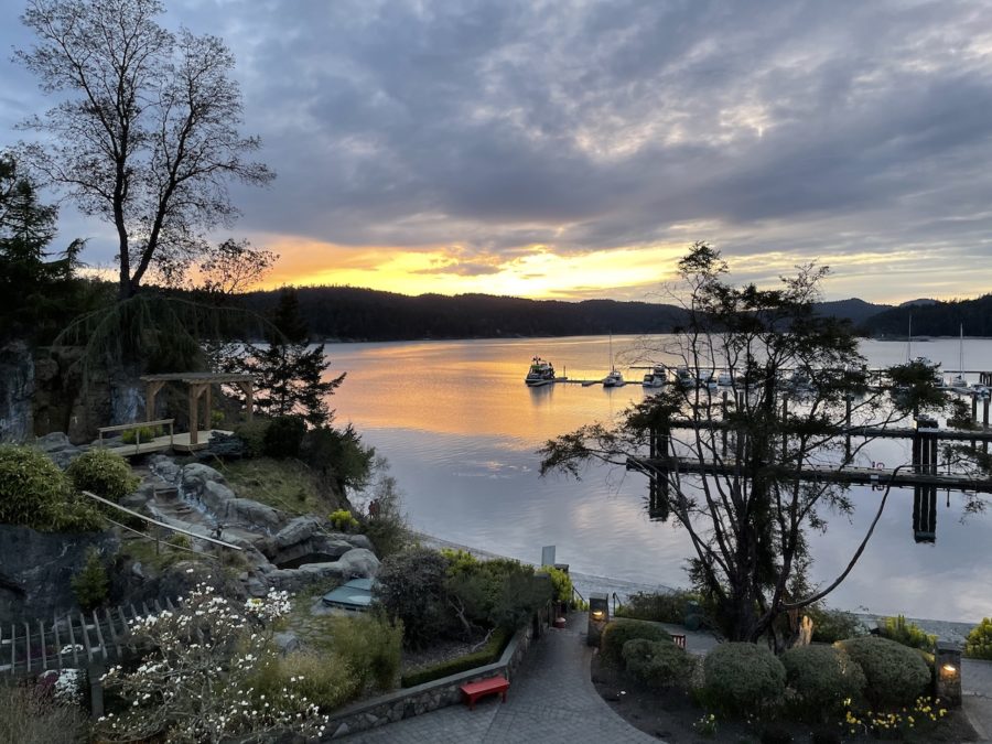 Poets Cove has the best sunset views on Pender Island!