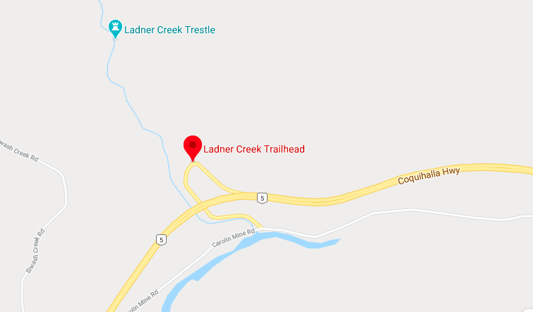Ladner Creek Trestle trailhead location